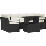  Set od 7 dijelova vrtne sofe s jastučićima crni poli ratan 2-sjedalna vrtna sofa s pohranom i jastučićima crni poli ratan | shoptok.hr