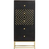 vidaXL Ladičar crno-zlatni 45 x 30 x 105 cm od masivnog drva manga | shoptok.hr