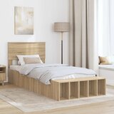  Krevetna konstrukcija s policom Sonoma hrast 90 x 190 cm | shoptok.hr