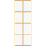 vidaXL Drsna vrata zlata 76x205 cm prozorno ESG steklo in aluminij | Shoptok.si