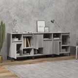  Komoda 3 kosa siva sonoma 60x35x70 cm inženirski les | Shoptok.si