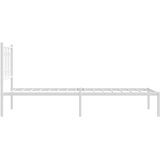  Metalni okvir za krevet s uzglavljem bijeli 90x200 cm | shoptok.hr