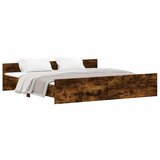  The Living Store Posteljni okvir z vzglavjem in vznožjem dim. hrast 200x200 cm - Posteljni Okvir, (21449048) | Shoptok.si