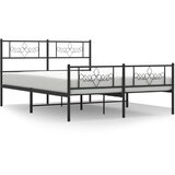  The Living Store Kovinski posteljni okvir z vzglavjem in vznožjem črn 140x190 cm - Posteljni Okvir, (21454840) | Shoptok.si
