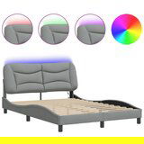 Furnova Posteljni okvir z LED brez vzmetnice svetlo siv 140x200 cm, (21935035) | Shoptok.si