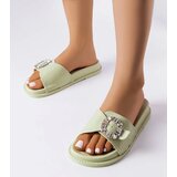 Gemre Green flip-flops adorned with rhinestones Griegsvei Cijene