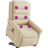 Maison Chic masažni naslanjač - Relax naslanjač s funkcijo vstajanja krem blago, (22061755) | Shoptok.si