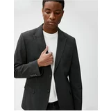 Koton Blazer Jacket Button Detailed Slim Fit