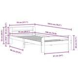  Posteljni okvir brez vzmetnice voščeno rjav 75x190 cm borovina, (21527918) | Shoptok.si