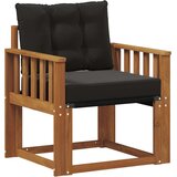  2 Komad Set vanjskih sofa Čvrsto drvo akacije i Textilene - Prirodna i crno Okomite letvice | shoptok.hr