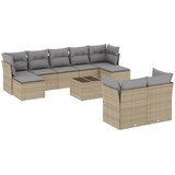  10-dijelni set vrtnih sofa s jastucima bež od poliratana | shoptok.hr