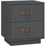  Noćni ormarići 2 kom sivi 40 x 34 x 45 cm od masivne borovine Siva | shoptok.hr