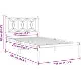  Metalni okvir za krevet s uzglavljem bijeli 100x200 cm | shoptok.hr