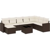 Maison Chic Seti vrtnega pohištva - Vrtna garnitura - Vrtni pohištvo set 9-delna z blazinami rjava poli ratan, (21798190) | Shoptok.si