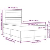  Postelja s škrbino z vzmetnico Taupe 120x200 cm tkanina, (22083486) | Shoptok.si