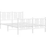  Metalni okvir kreveta uzglavlje i podnožje bijeli 120x190 cm | shoptok.hr