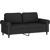 vidaXL Kavč dvosed z okrasnimi blazinami črn 140 cm žamet | Shoptok.si