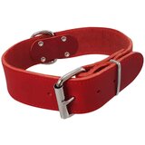 Nobby Tabil usnjena ovratnica ekstra široka - rdeča - različne velikosti 43 - 55 cm | Shoptok.si