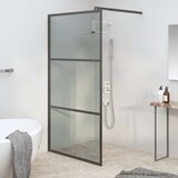 Pregrada za tuširanje 115 x 195 cm s tamnim staklom ESG crna | shoptok.hr