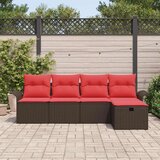  Sjedeća garnitura za vrt s jastukom s pohranom 5 pcs Poli ratan | shoptok.hr