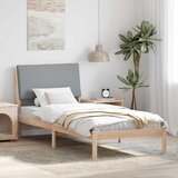 vidaXL Okvir kreveta s uzglavljem Smeđa i svijetlo siva 100 x 200 cm | shoptok.hr