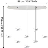 Eglo 390401 - led luster na sajli paratebueno 8xLED/4,2W/230V, hrom, prigušiva | Eponuda.com