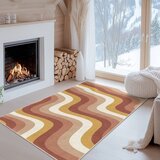 Mila Home Oker rumen/prašno rožnat pralen tekač 80x200 cm Creamy Strawberry Swirl – | Shoptok.si