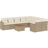 Maison Chic Seti vrtnega pohištva - Vrtna garnitura - Vrtni pohištvo set 10-delna z blazinami bež poli ratan, (21812093) | Shoptok.si