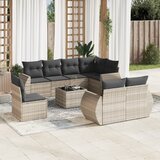  9-dijelni set vrtnih sofa od poliratana s jastucima svjetlosivi | shoptok.hr