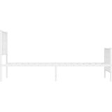  Metalni okvir kreveta uzglavlje i podnožje bijeli 100x200 cm | shoptok.hr