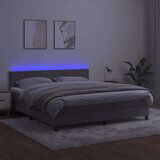  Box spring s madracem LED svjetlosivi 160x200 cm baršun | shoptok.hr