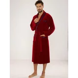 De Lafense Men's bathrobe 666 Ronaldo M-2XL burgundy 033