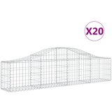 vidaXL Obokane gabion košare 20 kosi 200x30x40/60 cm pocinkano železo, (21000314) | Shoptok.si