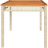  Vrtni stol bež 140 x 80 x 75 cm od poliratana i drva bagrema | shoptok.hr