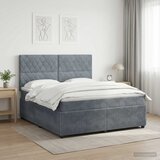  LED okvir za krevet s madracem Tamnosiva 140 x 190 cm Baršun | shoptok.hr