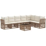 vidaXL Vrtna sedežna garnitura 8 pcs Bež poli ratan, (5000271484) | Shoptok.si