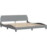  Krevet s madracem Dover svjetlosivi 200 x 200 cm od tkanine | shoptok.hr