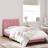  Posteljni okvir z vzglavjem roza 80x200 cm žamet, (21081501) | Shoptok.si