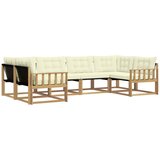 vidaXL Zunanja garnitura za sedenje z blazino 6 pcs Bela in krem, (5000281908) | Shoptok.si