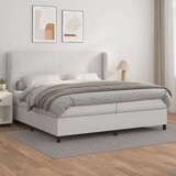  Box spring postelja z vzmetnico bela 200x200 cm umetno usnje, (20761307) Cene