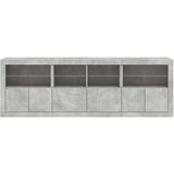 vidaXL Komoda z LED lučkami betonsko siva 202x37x67 cm | Shoptok.si