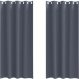 vidaXL Zavese z zavesami 2 pcs Antracitna 245 x 140 cm Poliester | Shoptok.si