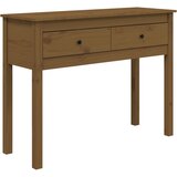 Maison Chic konzolna miza - miza ob steni medeno rjava 100x35x75 cm trdna borovina, (21785794) Cene