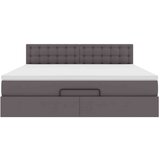 vidaXL Otomanski posteljni okvir z vzmetnico siv 160x200 cm um. usnje | Shoptok.si