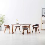  Blagovaonske stolice od tkanine i savijenog drva 4 kom tamnosive | shoptok.hr