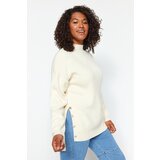 Trendyol Curve Ecru Button Detailed Turtleneck Knitwear Sweater | Shoptok.si