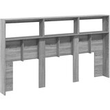 vidaXL Ormarić za uzglavlje LED sivom sonomom 180x17x102 cm | shoptok.hr