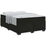 vidaXL Posteljni okvir z vzmetnico z vzmetnico Črna 140 x 200 cm Žamet | Shoptok.si