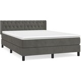 The Living Store Box spring postelja z vzmetnico temno siva 140x200 cm žamet - Box Spring Postelja, (21489915) | Shoptok.si
