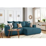 Bobochic Paris Plava baršunasti kutna garnitura Enjoy – | shoptok.hr